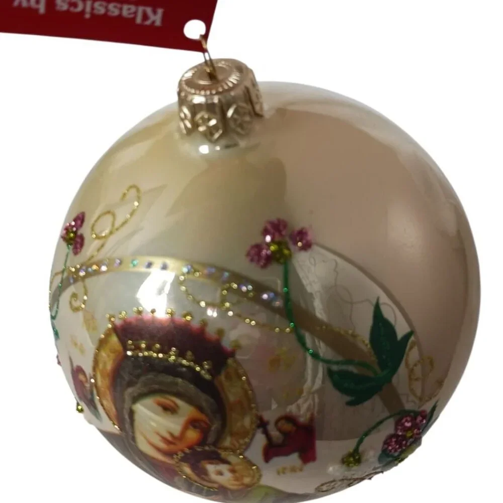 Klassics Our Lady Of Perpetual Help Glass Ornament With Glitter Accent 10cm